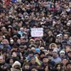 ukrajina rusko demonstrace kyjev