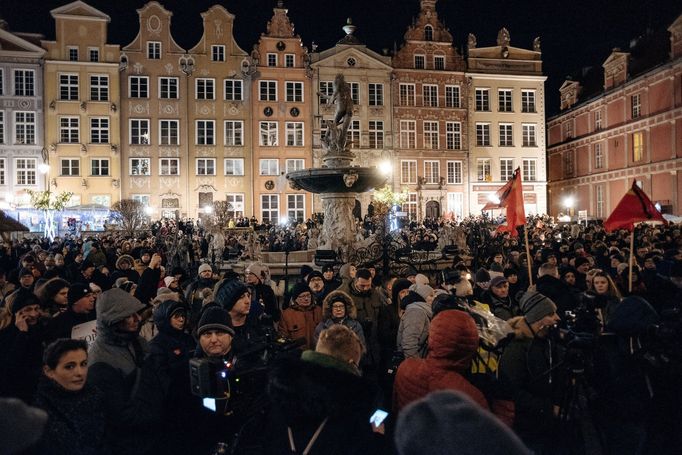 Protesty v Polsku kvůli vraždě primátora - snímek je z Gdaňsku