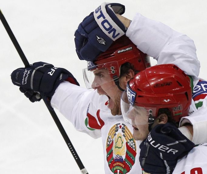 MS v hokeji 2012: Švýcarsko - Bělorusko (Ugarov, Stepanov, radost)