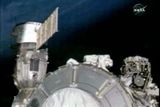 ISS z pohledu televizní stanice NASA TV.