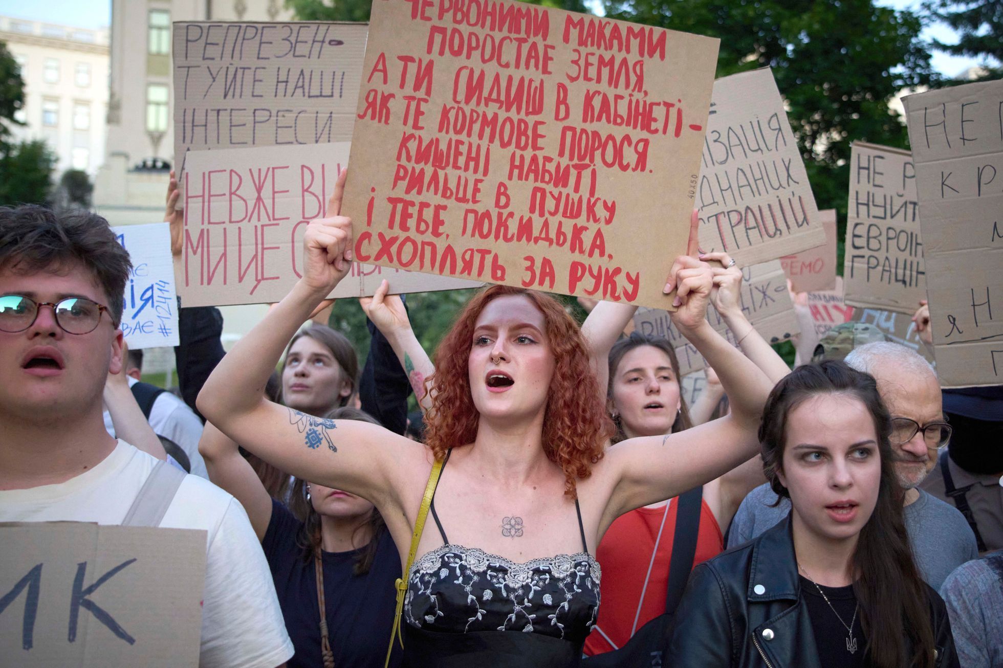 Ukrajina, protest, zákon, Zelenský