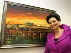 Kandidátka prezidentských voleb Jana Bobošíková má ve své kanceláři obraz s Pražským hradem již delší dobu.