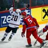 Hokej, MS 2013, USA - Rusko: Ryan Carter slaví gól