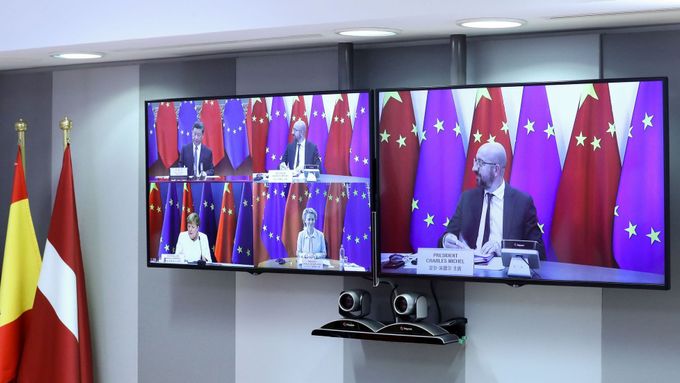 Virtuální summit mezi Čínou a Evropskou unií.
