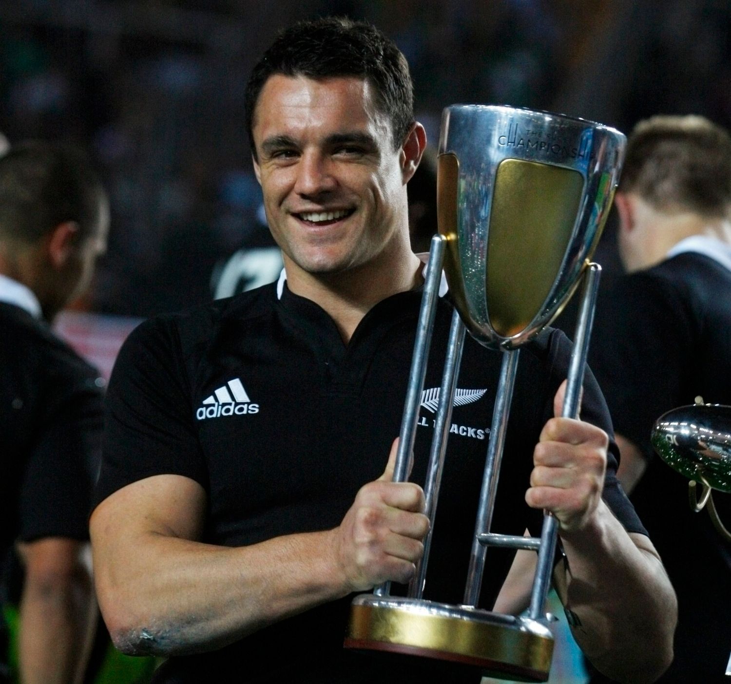 Novozélandští ragbysté "All Blacks" v utkání |Rugby Championship 2012 s Argentinou.