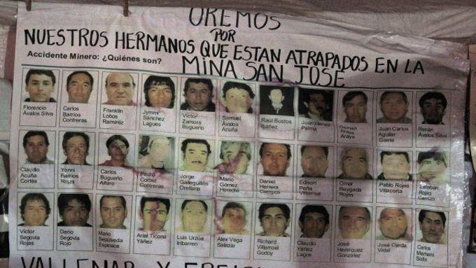 Chile oslavuje 33 mužů, kteří tráví uvěznění v podzemí 18. den.