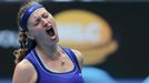 Česká tenistka Petra Kvitová je smutná během Australian Open 2011