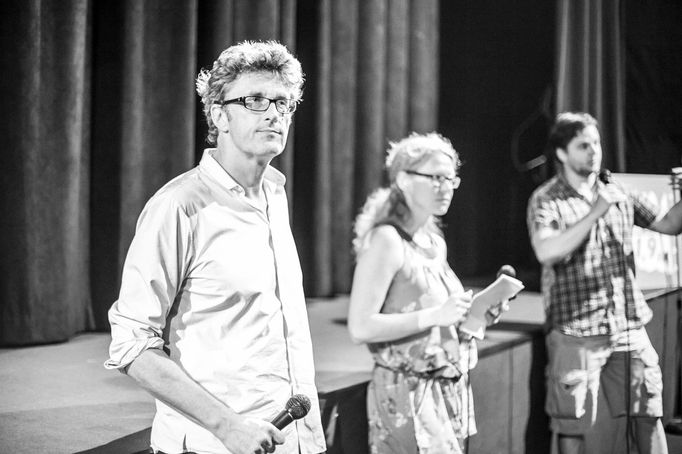 Pawel Pawlikowski na české premiéře filmu Ida v pražském kině Světozor.