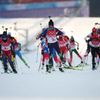 Start biatlonové smíšené štafety na olympiádě v Pekingu 2022