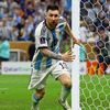 Finále MS ve fotbale 2022, Argentina - Francie: Lionel Messi slaví gól na 3:2