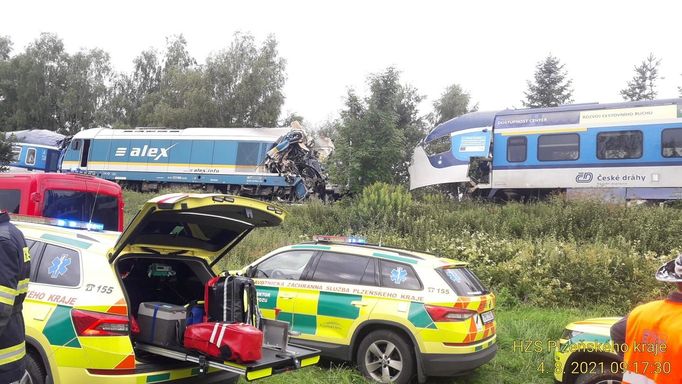 Nehoda dvou vlaků na Domažlicku