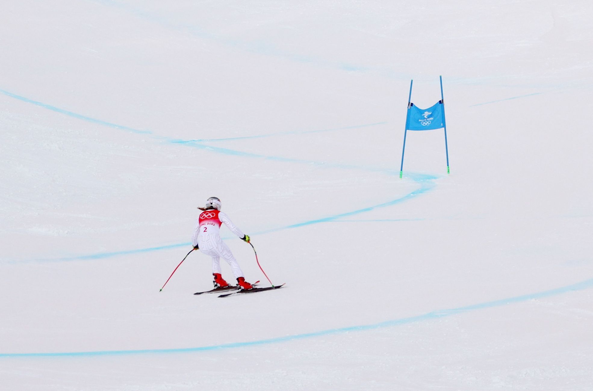 Ester Ledecká v super-G na ZOH 2022 v Pekingu