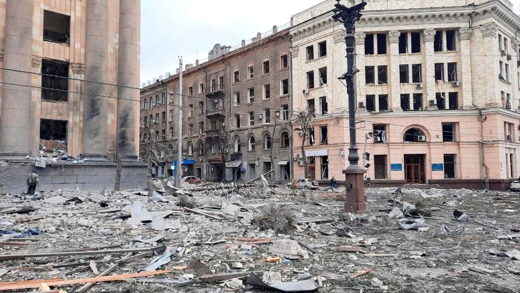 Foto / Charkov / Ulice / Ukrajina / Bombardování / 1. 3. 2022