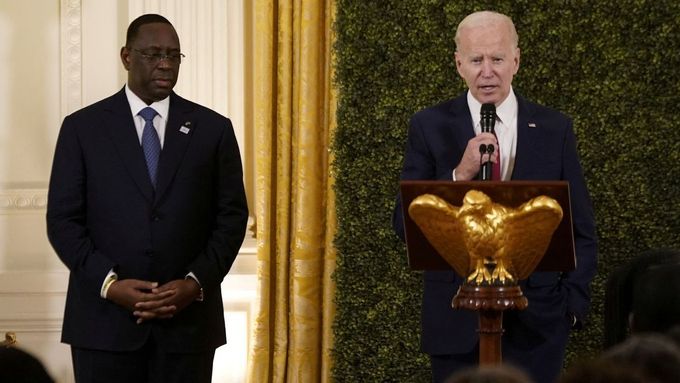 Americký prezident Joe Biden při projevu na summitu s africkými lídry
