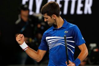 Novak Djokovič ve finále Australian Open 2019.