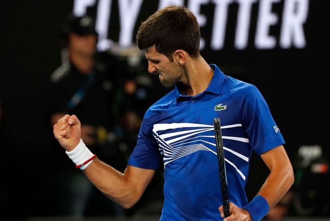 Novak Djokovič ve finále Australian Open 2019.