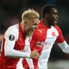 Mick van Buren slaví gól v odvetě osmifinále Evropské ligy Slavia Praha - FC Sevilla