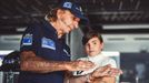 Emerson Fittipaldi a Emmo Fittipaldi mladší při testech tahače Buggyra v Mostě