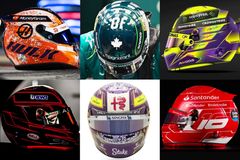 Helmy pilotů F1: Alonso je konzervativní, Pérez hravý a Leclerc rudý