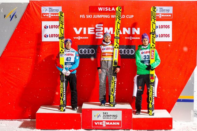 Kamil Stoch, Stefan Kraft a Andreas Wellinger