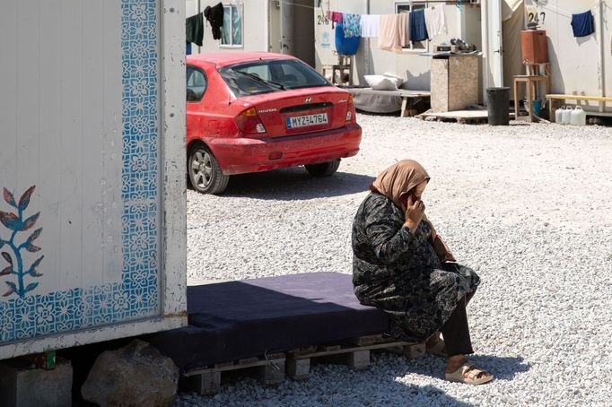 Uprchlický tábor Kara Tepe na ostrově Lesbos v Řecku.