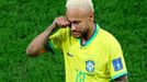 Smutný Neymar po porážce ve čtvrtfinále MS 2022 Chorvatsko - Brazílie