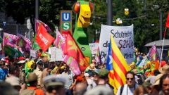 Demonstrace proti summitu G7 v Mnichově