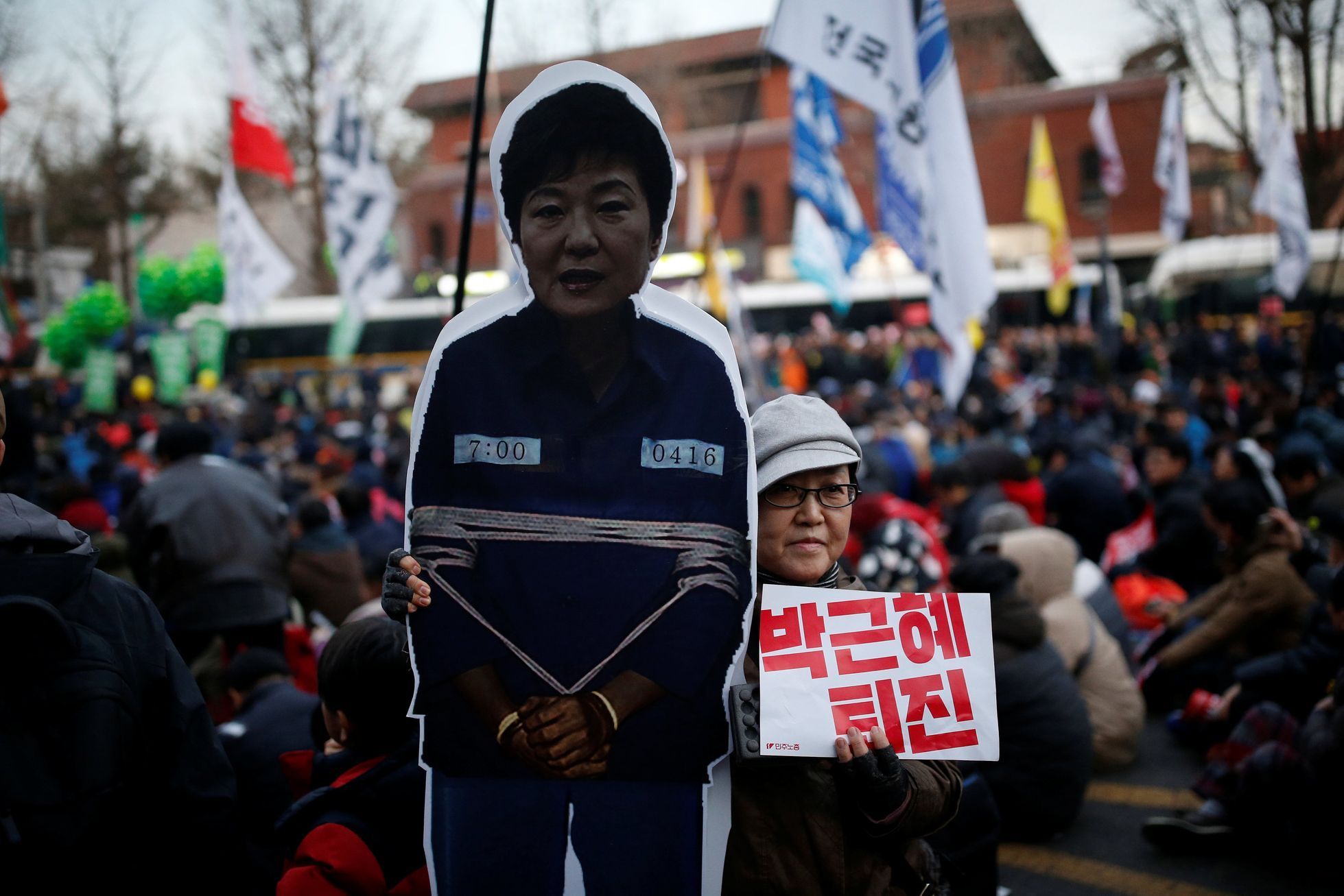 Protesty v Soulu proti prezidentce Pak Kun-hje.
