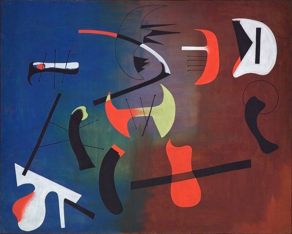 Joan Miró: Kompozice, 1933, olej, plátno, 130 x 162,5 cm