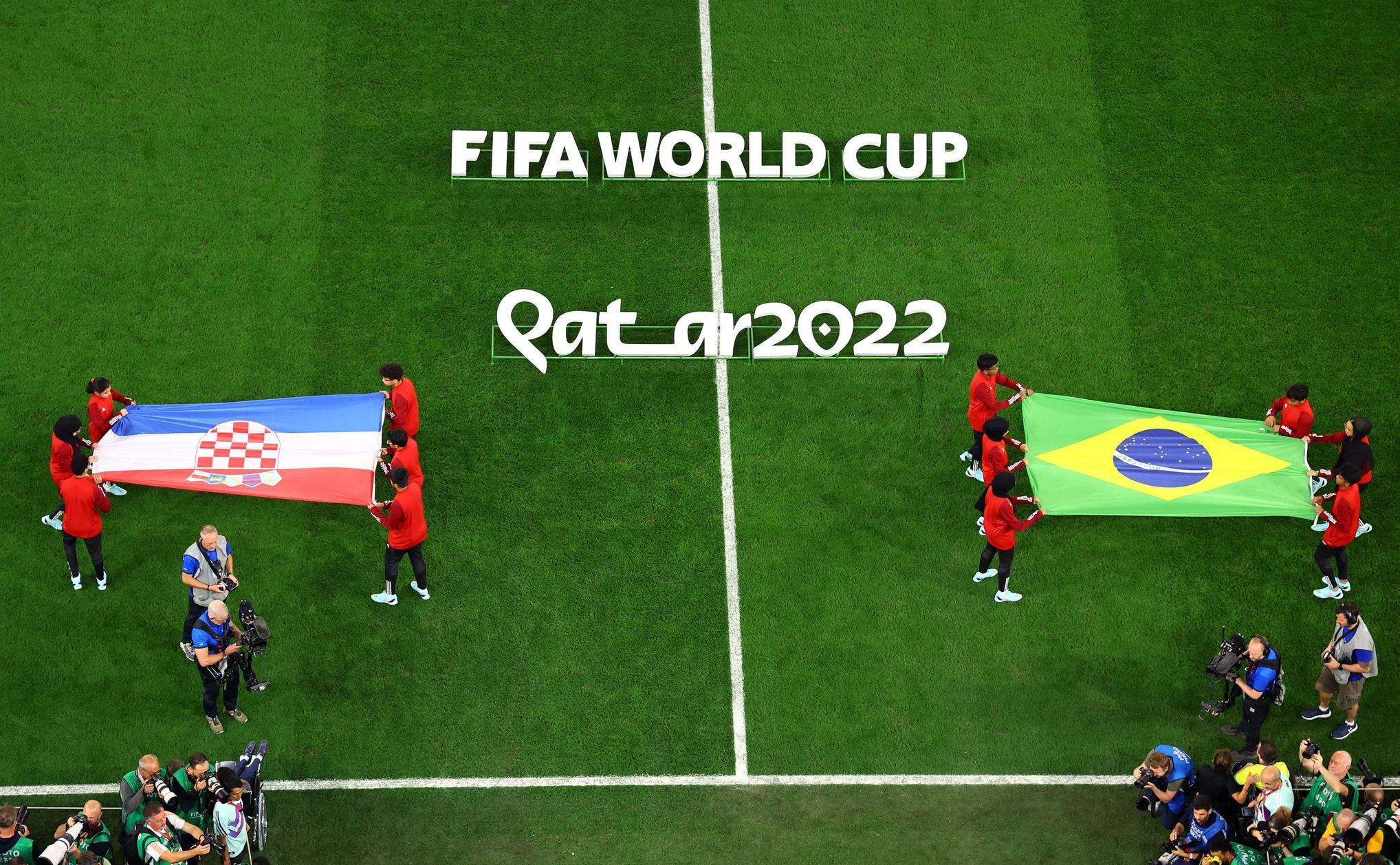 Ceremoniál před čtvrtfinále MS 2022 Chorvatsko - Brazílie