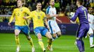 (L-R) Sweden's Emil Forsberg and Zlatan Ibrahimovic, the Czech Republic's Tomas Sivok and goalkeeper Tomas Vaclik in action during the friendly international soccer match