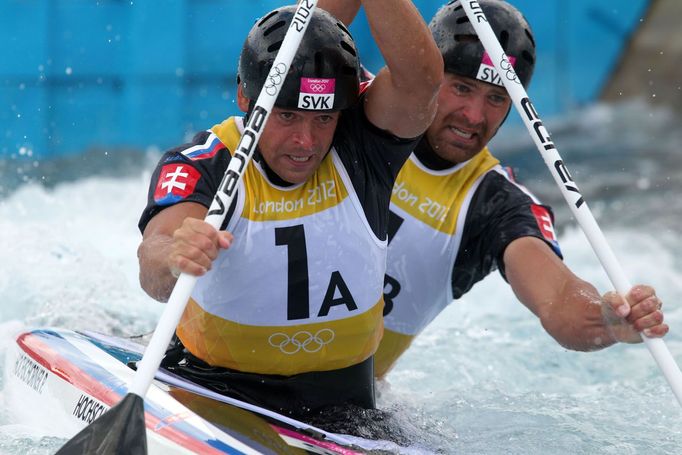 Slovenští slalomářští bratři Hochschornerové na olympiádě v Londýně