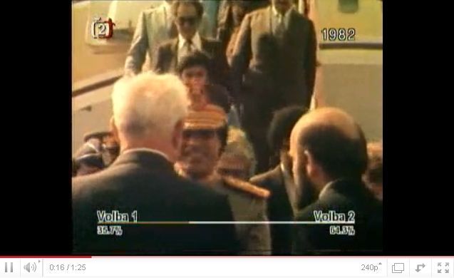 Gustáv Husák a Muammar Kaddáfí v ČSSR 1982