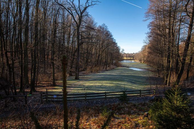 Uzavřený zámek Štiřín v obci Kamenice nedaleko Prahy-východ, patřící státu skrze Úřad pro zastupování státu ve věcech majetkových.