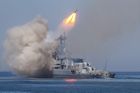 Ruská raketa vypálená z lodě, ilustrační foto.