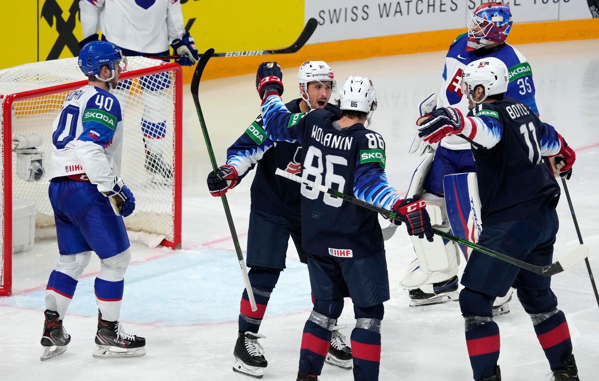 Američané slaví gól ve čtvrtfinále USA - Slovensko na MS 2021