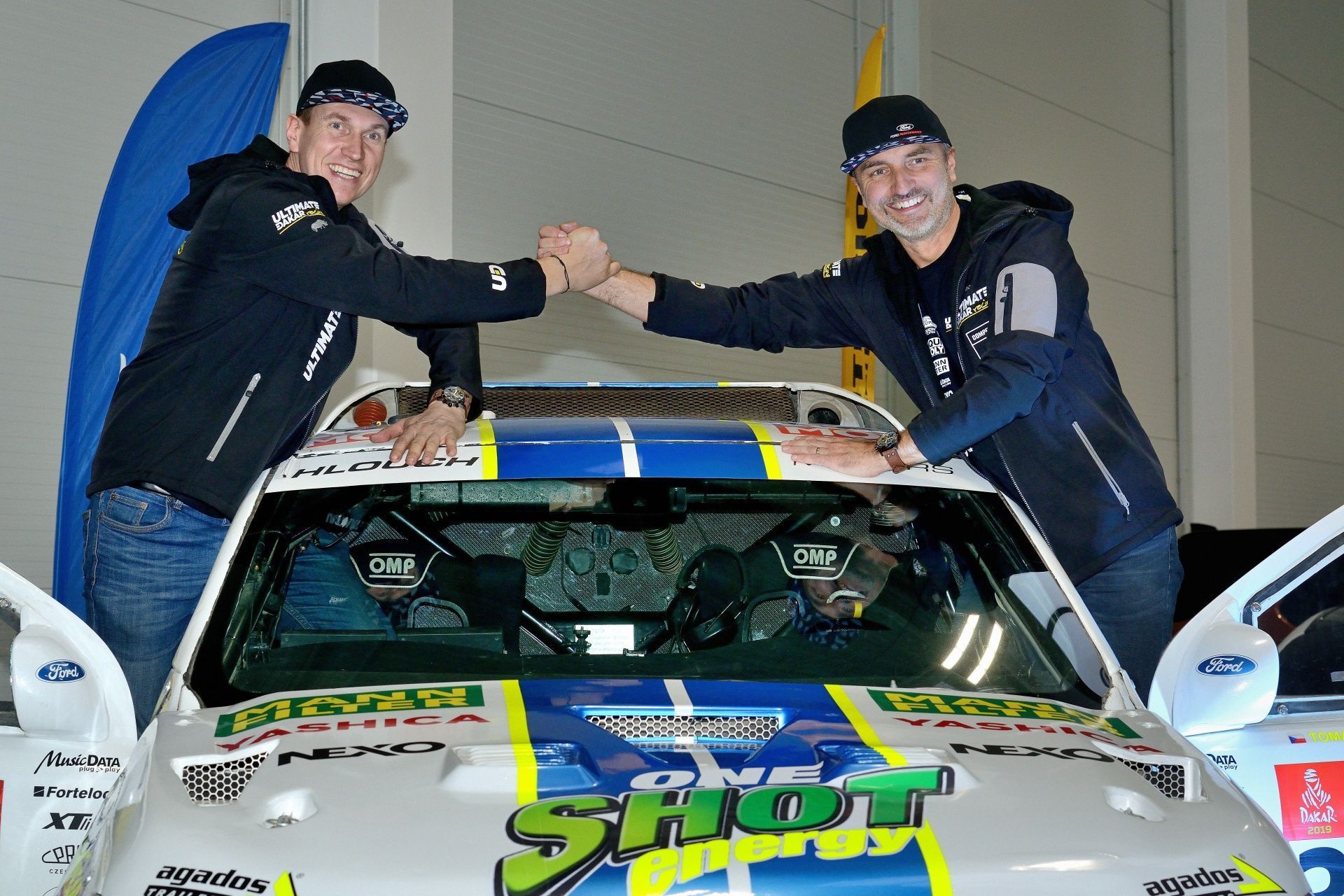 Tomáš Ouředníček (vpravo) a David Křípal před Rallye Dakar 2020