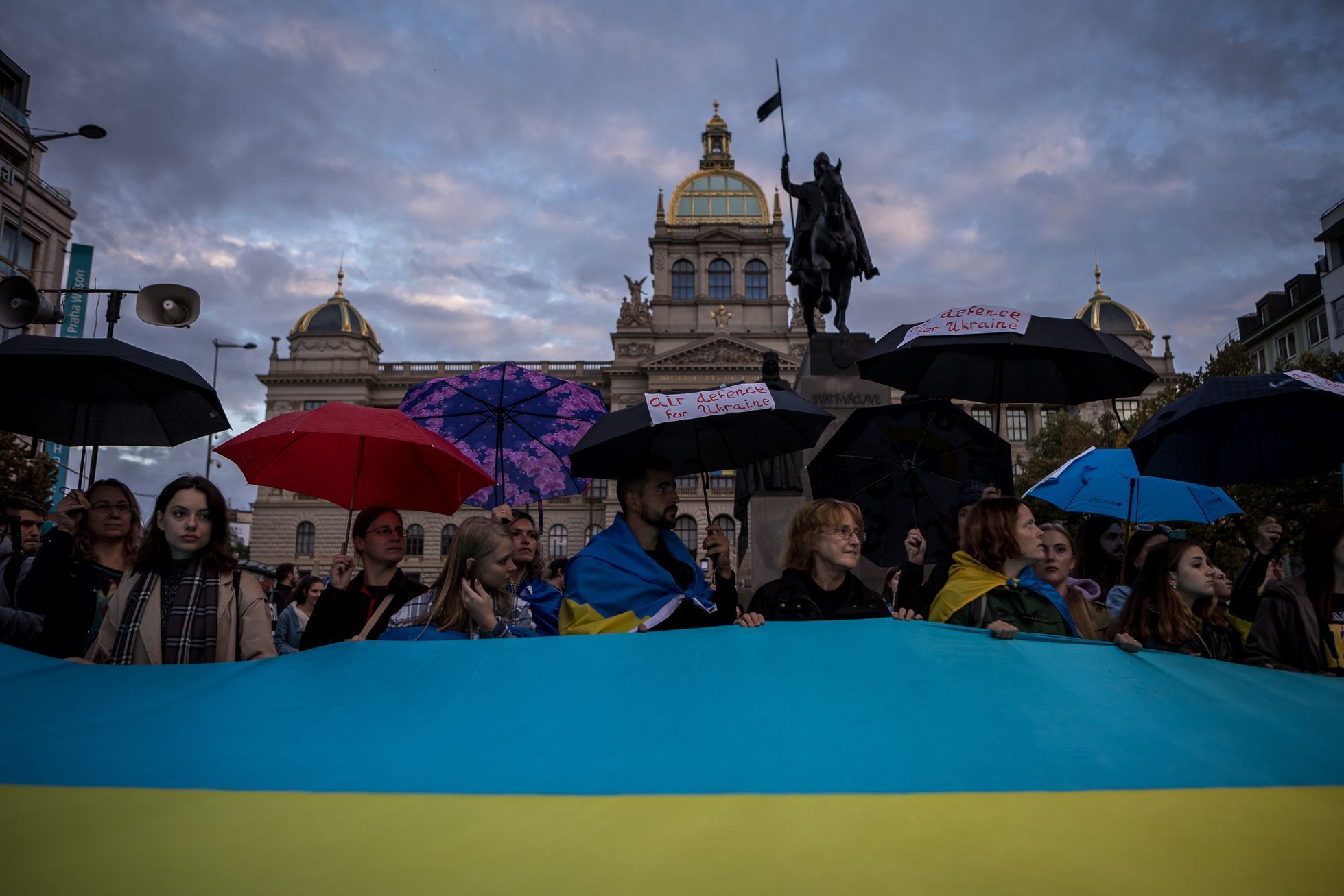 Deštník pro Ukrajinu, demonstrace na Václavském náměstí