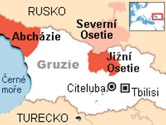 Provincie Abcházie a Jižní Osetie usilují o nezávislost na Tbilisi. Rusko je podporuje