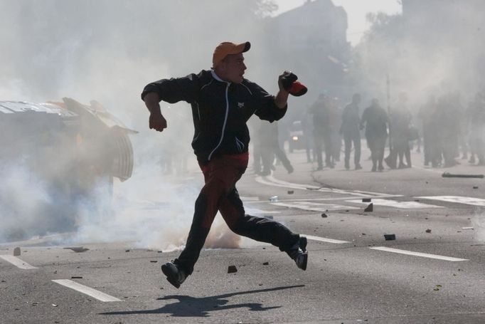 Protiromská demostrace radikálů v Ostravě.