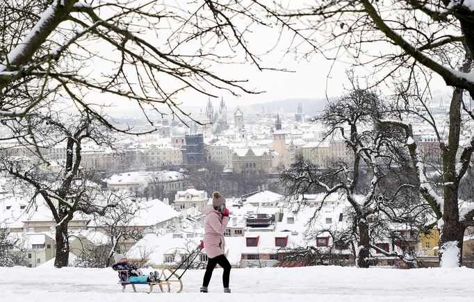 Zasněžená Praha 8. února 2021