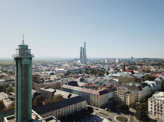 Vizualizace 60patrového mrakodrapu vysokého 238 metrů, který chce v centru Ostravy vybudovat ostravská společnost RT Torax.