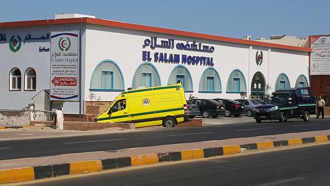 Nemocnice v Káhiře, kde byla Česka hospitalizována