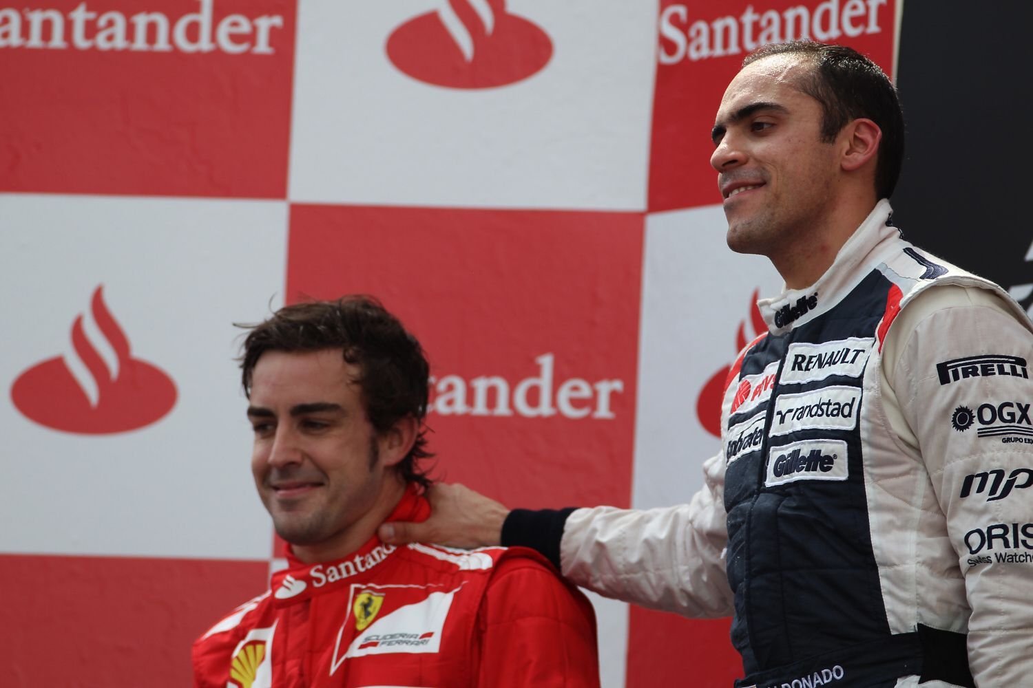 Formule 1, GP Španělska 2012: Fernando Alonso, Ferrari a Pastor Maldonado, Williams