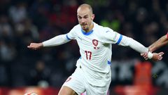 Václav Černý v zápase Ligy národů proti Albánii