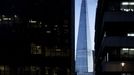 The Shard, London, United Kingdom. Architect: RENZO PIANO , 2012. Square view framed by offices from north bank of thames at dusk.