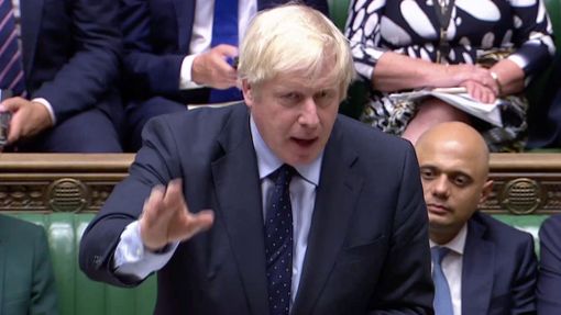 Boris Johnson v Dolní Sněmovně.