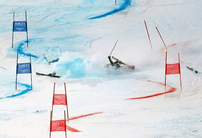 MS ve sjezdovém lyžování Schladming - týmová soutěž paralelní slalom (Zubčič a Neureuther).