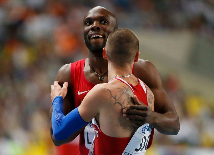 MS v atletice 2013, 400 m - finále: LaShawn Merritt a Pavel Maslák