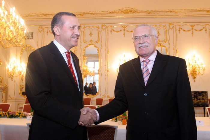 Turecký premiér u Václava Klause